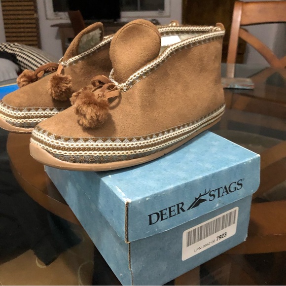 NWT- Deer Stags Slippers Slipperooz 9M Brown - Picture 8 of 13